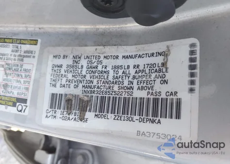 2007 Toyota Camry Le z USA, uszkodzony, nr VIN 4T1BE46K77U169747